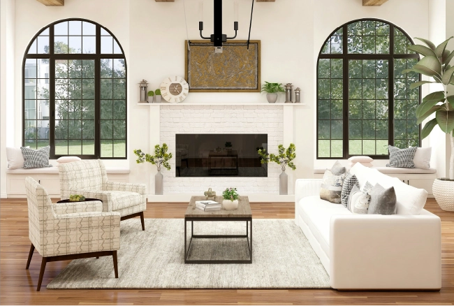 A staged living room